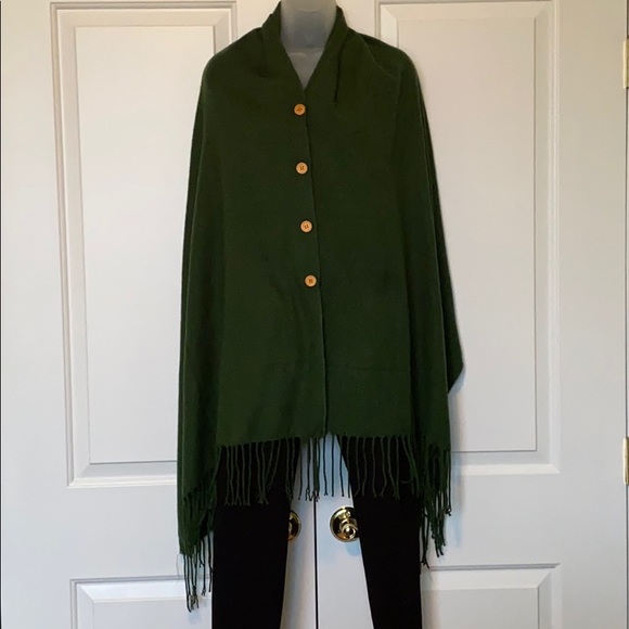 3 In 1 Solid Wrap Poncho Blanket Scarf - Picture 4 of 6